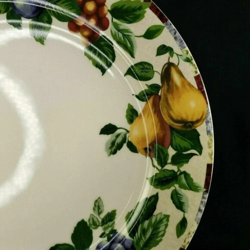Sonoma Sakura Fruit Pattern Round Serving Platter‎ Crudite Cheese Cracker Plate